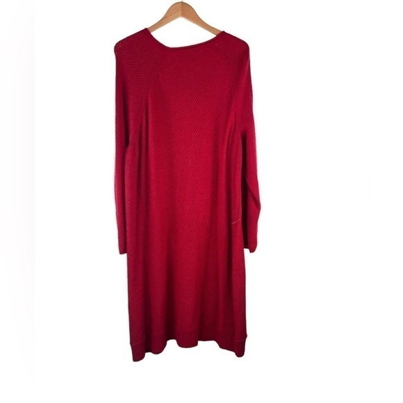 New J. Jill Red Knit Long Sleeve Midi Dress Size 3X - Picture 2 of 6